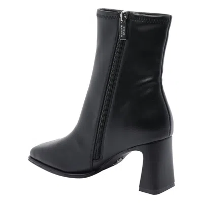 Steve Madden Harli Womens Faux Leather Square Toe Ankle Boots In Black
