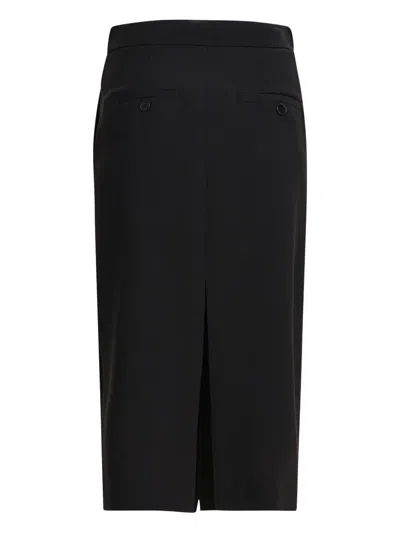 Semper Midi Skirt With Double Slit In Black