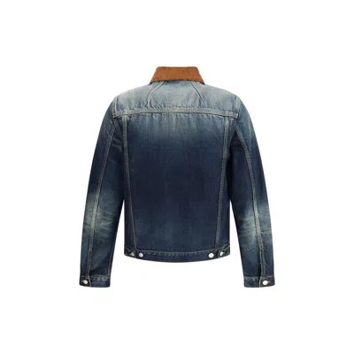 Alexander Mcqueen Trucker Jacket In Blue
