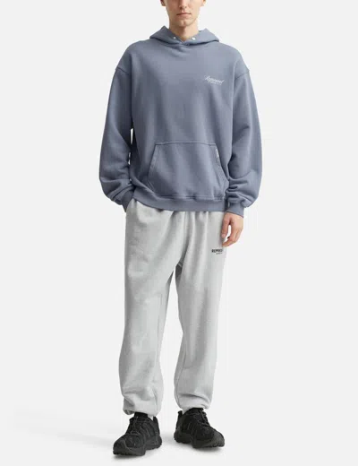 Represent Mens Owners Club Script Logo-print Cotton Hoody Dusty Blue In Gray