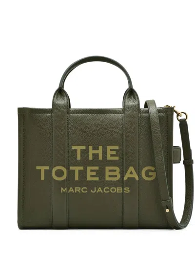 Marc Jacobs Structured Tote Bag With Dual Handles And Contrasting Interior In Green