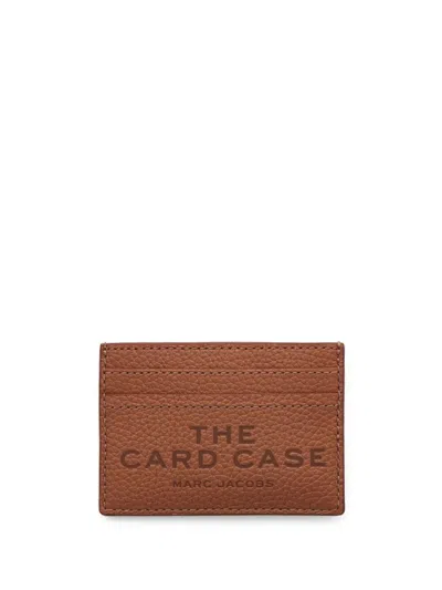 Marc Jacobs The Card Case Debossed-logo Wallet In Brown