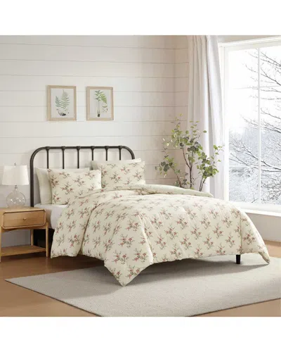 Laura Ashley 200 Thread Count Jessika Cotton Comforter Set In Neutral