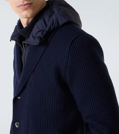 Herno Navy Blue Wool Jacket In Blue