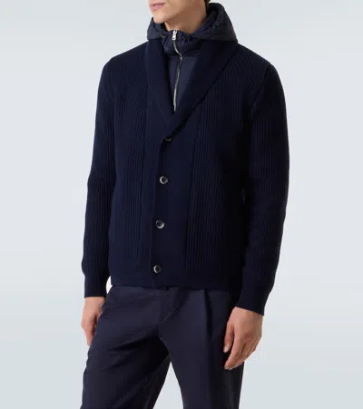 Herno Navy Blue Wool Jacket In Blue
