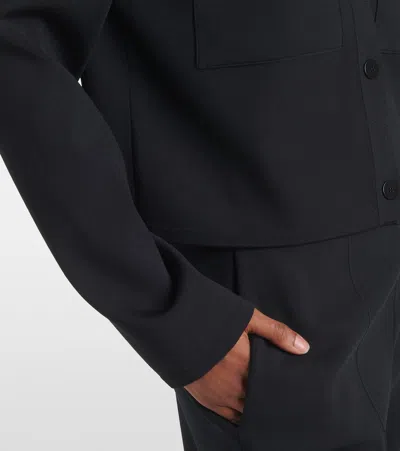 Joseph Womens Black Flap-pocket Boxy-fit Stretch-knit Cardigan Jacket