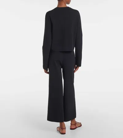 Joseph Womens Black Flap-pocket Boxy-fit Stretch-knit Cardigan Jacket