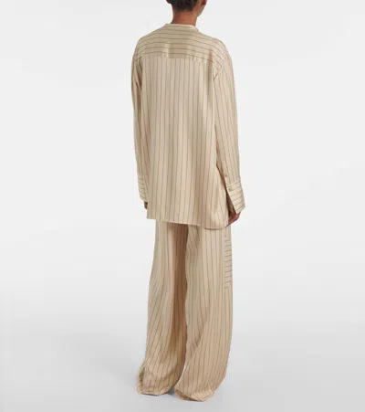 Joseph Athena Striped Silk-blend Shirt In Neutral