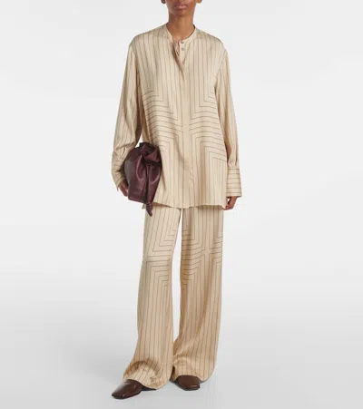 Joseph Athena Striped Silk-blend Shirt In Neutral