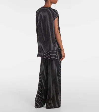 Joseph Sleeveless Geometric-striped Top In Black