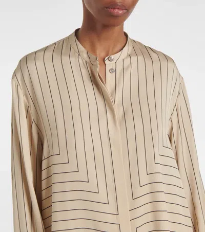 Joseph Athena Striped Silk-blend Shirt In Neutral