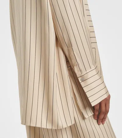 Joseph Athena Striped Silk-blend Shirt In Neutral