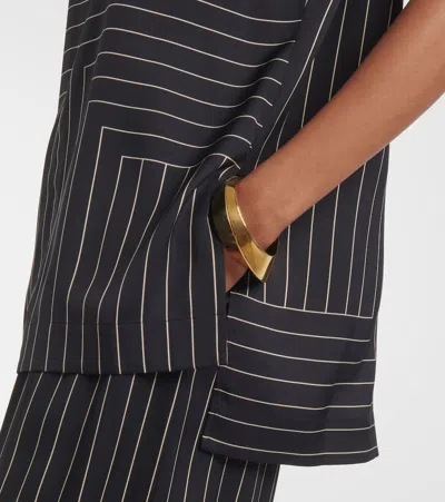 Joseph Sleeveless Geometric-striped Top In Black