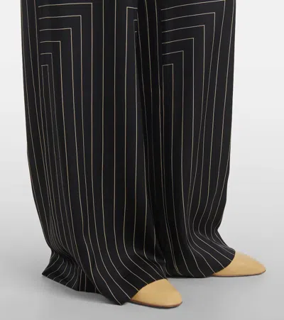 Joseph Hulin Wide-leg Geometric Crepe Trousers In Black