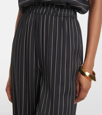 Joseph Hulin Wide-leg Geometric Crepe Trousers In Black