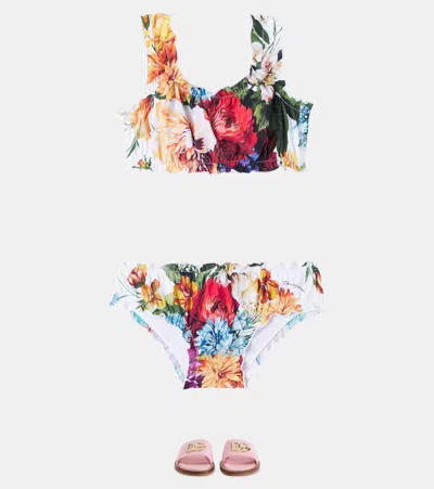 Dolce & Gabbana Floral-print Bikini In Multi