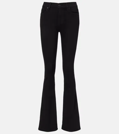 7 For All Mankind Mid-rise Bootcut Jeans In Black