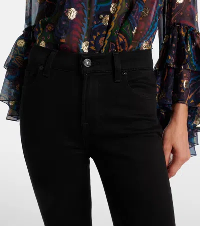 7 For All Mankind Mid-rise Bootcut Jeans In Black