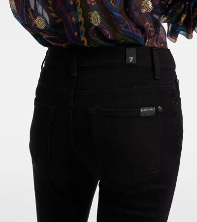 7 For All Mankind Mid-rise Bootcut Jeans In Black