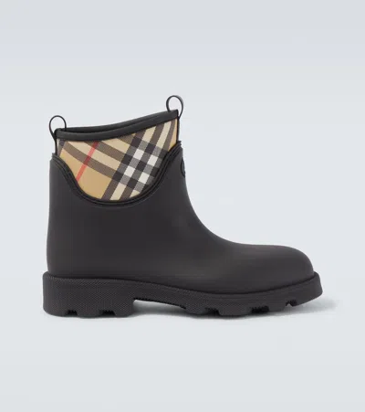 Burberry Marsh Stamp Rubber Ankle Boots In Black