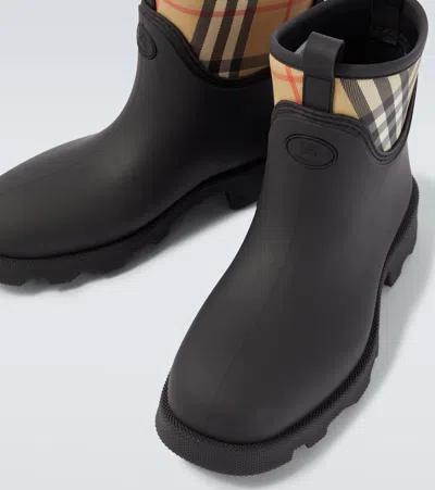 Burberry Marsh Stamp Rubber Ankle Boots In Black