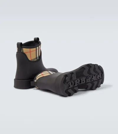 Burberry Marsh Stamp Rubber Ankle Boots In Black