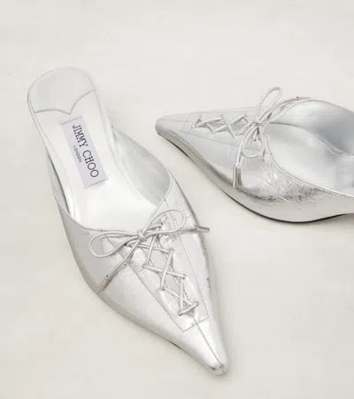 Jimmy Choo Sabot Scarlett In Pelle Argento  Donna In Silver