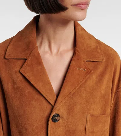 Stouls Alfi Belted Cropped Suede Jacket In Brown