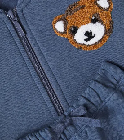 Molo Baby Embroidered Cotton Tracksuit In Blue