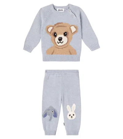 Molo Baby Bless And Sol Sweater And Sweatpants Set In Gray