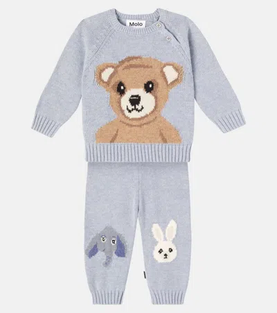 Molo Baby Bless And Sol Sweater And Sweatpants Set In Gray
