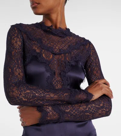 Isabel Marant Dolores Lacy Satin Dress In Black