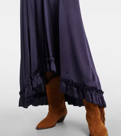 Isabel Marant Dolores Lacy Satin Dress In Black