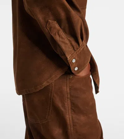 Isabel Marant Étoile Karima Faux Leather Overshirt In Brown