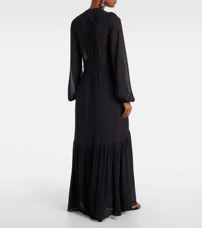 Isabel Marant Étoile Black Georgette Briane Long Dress In Black