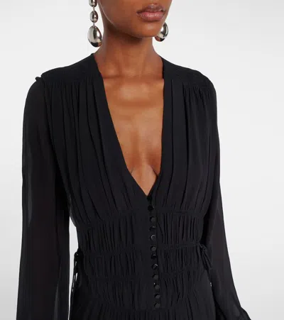 Isabel Marant Étoile Black Georgette Briane Long Dress In Black