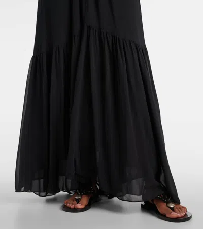 Isabel Marant Étoile Black Georgette Briane Long Dress In Black