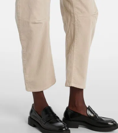 Nili Lotan Shon Cotton And Linen-blend Twill Tapered Pants In White