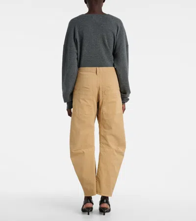 Nili Lotan Shon Barrel-leg Cotton Chino Pants In Pattern