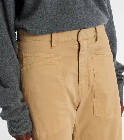 Nili Lotan Shon Barrel-leg Cotton Chino Pants In Pattern