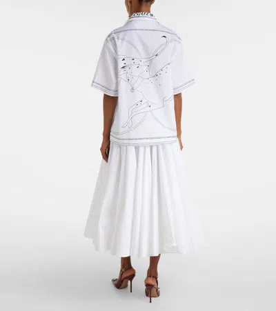 Jacquemus Chemise Jean Printed Cotton Shirt In White