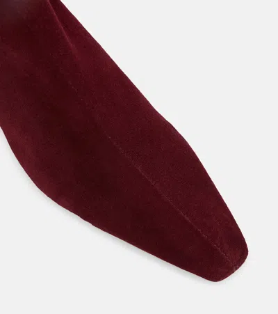 Staud Wally 55 Suede Ankle Boots In Burgundy