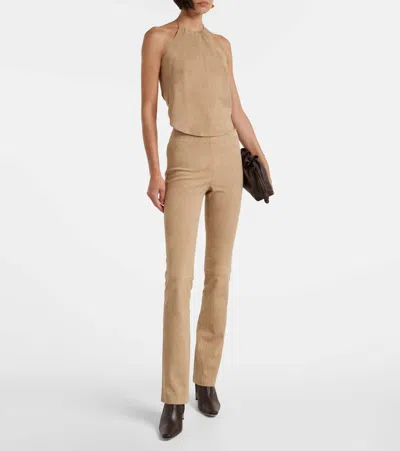 Staud Wally 90 Leather Ankle Boots In Brown