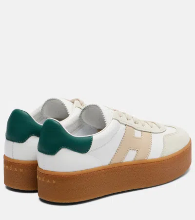 Hogan Cool Platform Leather Low-top Sneakers In Neutral