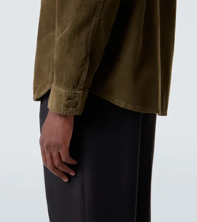 Saint Laurent Cotton Corduroy Overshirt In Green