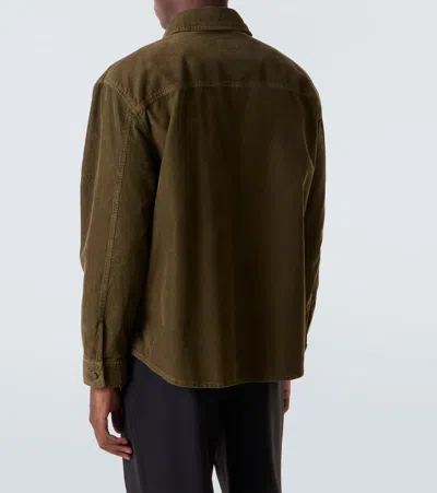 Saint Laurent Cotton Corduroy Overshirt In Green