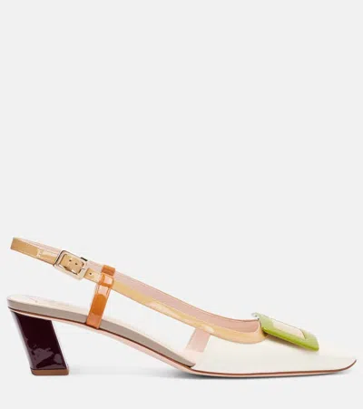 Roger Vivier Chic Block Heel Slingback Pump In Neutral