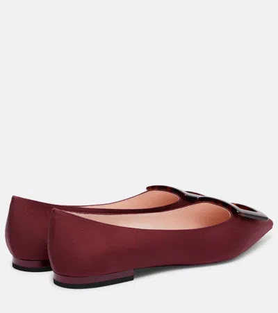 Roger Vivier Gommettine Grosgrain Ballet Flats In Burgundy