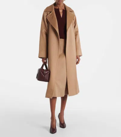 Max Mara Womens Camel Geneve A-line Wool Midi Skirt In Brown