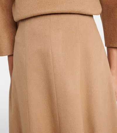 Max Mara Womens Camel Geneve A-line Wool Midi Skirt In Brown